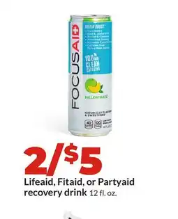 Hy-Vee Lifeaid, Fitaid, or Partyaid recovery drink offer
