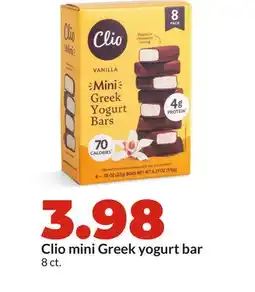 Hy-Vee Clio mini Greek yogurt bar offer