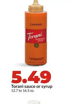 Hy-Vee Torani sauce or syrup offer