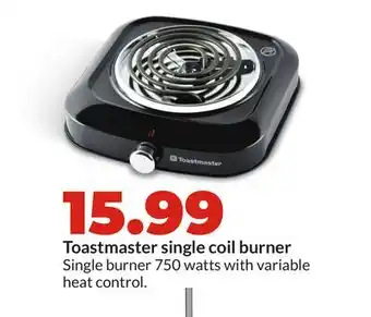 Hy-Vee Toastmaster single coil burner offer