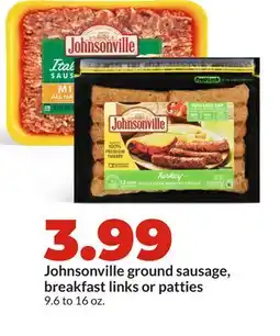 Hy-Vee Johnsonville ground sausage, breakfast links or patties offer