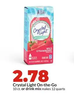 Hy-Vee Crystal Light On-the-Go 10 ct. or drink mix offer