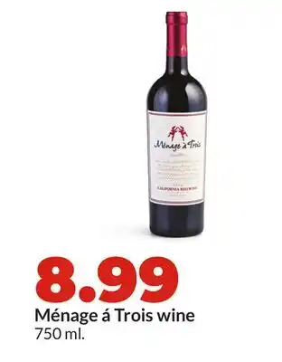 Hy-Vee Ménage á Trois wine offer