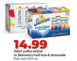 Hy-Vee Nütrl vodka seltzer or Skimmers iced teas & lemonade offer