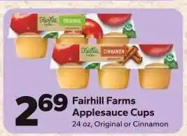 Save a Lot Fairhill Farms Applesauce Cups offer