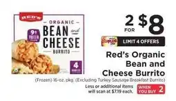 ShopRite Red's Organic Bean and Cheese Burrito offer