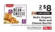 ShopRite Red's Organic Bean and Cheese Burrito offer