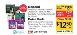 ShopRite Depend or Poise Pads offer