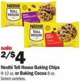 Meijer Nestlé Toll House Baking Chips Or Baking Cocoa offer
