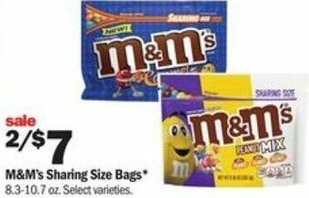 Meijer M&M's Sharing Size Bags offer