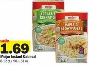 Meijer Meijer Instant Oatmeal offer