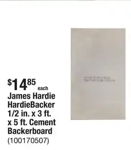 The Home Depot James Hardie HardieBacker 1/2 in. x 3 ft. x 5 ft. Cement Backerboard offer