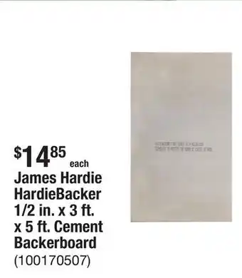 The Home Depot James Hardie HardieBacker 1/2 in. x 3 ft. x 5 ft. Cement Backerboard offer