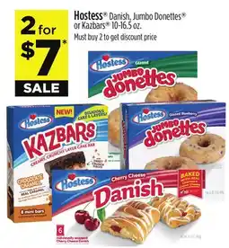 Dollar General Hostess Danish, Jumbo Donettes or Kazbars offer