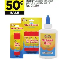 Dollar General iMagine School Glue or Glue Sticks or Large Glue Stick offer