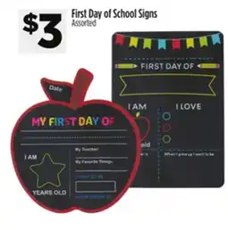 Dollar General First Day of School Signs offer