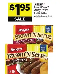 Dollar General Banquet Brown N Serve Sausage Patties or Links offer