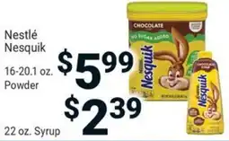 Redner's Warehouse Nestlé nesquik powder offer