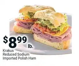Krakus reduced sodium imported polish ham