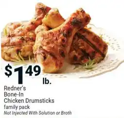 Redner's Warehouse Redner's bone-in chicken drumsticks offer