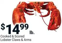 Redner's Warehouse Cooked & scored lobster claws & arms offer