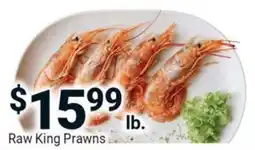 Raw king prawns
