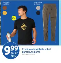 Lidl Crivit men's athletic shirt/parachute pants offer
