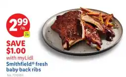 Lidl Smithfield fresh baby back ribs offer
