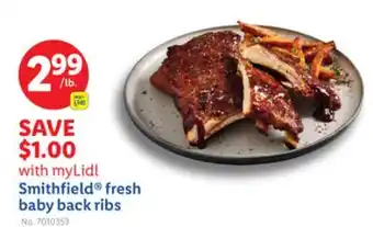 Lidl Smithfield fresh baby back ribs offer
