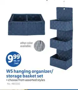 Lidl W5 hanging organizer/storage basket set offer