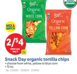 Lidl Snack Day organic tortilla chips offer