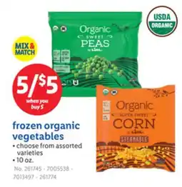 Lidl frozen organic vegetables offer
