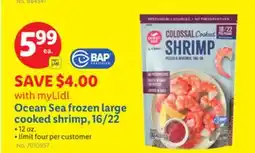 Lidl Ocean Sea frozen large cooked shrimp, 16/22 offer