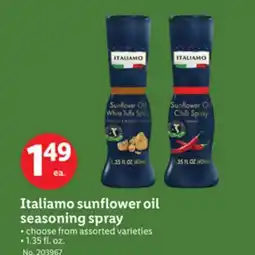 Lidl Italiamo sunfl ower oil seasoning spray offer