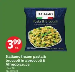 Lidl Italiamo frozen pasta & broccoli in a broccoli & Alfredo sauce offer