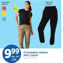 Lidl Crivit ladies' athletic shirt / pants offer