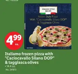 Lidl Italiamo frozen pizza with Caciocavallo Silano DOP & taggiasca olives offer