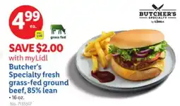Lidl Butcher's Specialty fresh grass-fed ground beef, 85% lean offer
