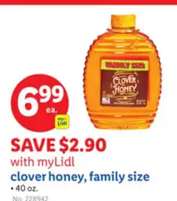Lidl clover honey, family size offer