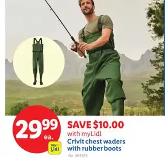 Lidl Crivit chest waders with rubber boots offer