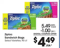 Ralphs Ziploc Sandwich Bags offer