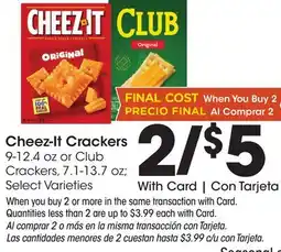 Ralphs Cheez-It Crackers offer