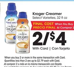 Ralphs Kroger Creamer offer