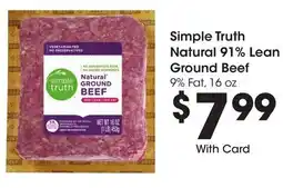 Ralphs Simple Truth Natural 91% Lean Ground Beef offer