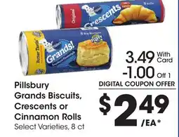 Ralphs Pillsbury Grands Biscuits, Crescents or Cinnamon Rolls offer