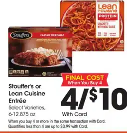 Ralphs Stouffer's or Lean Cuisine Entrée offer
