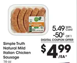 Ralphs Simple Truth Natural Mild Italian Chicken Sausage offer