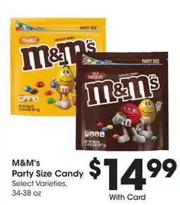 Ralphs M & M' s Party Size Candy offer