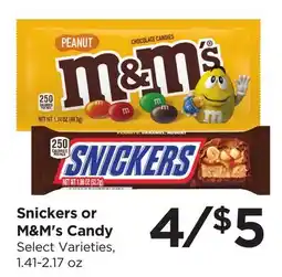 Food 4 Less Snickers or M&M's Candy offer