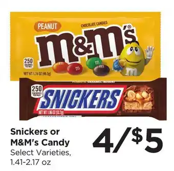 Food 4 Less Snickers or M&M's Candy offer